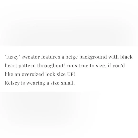 NEW Hem & Thread Cozy Heart Pattern Sweater  Cream and Black Size Small - Picture 7 of 11